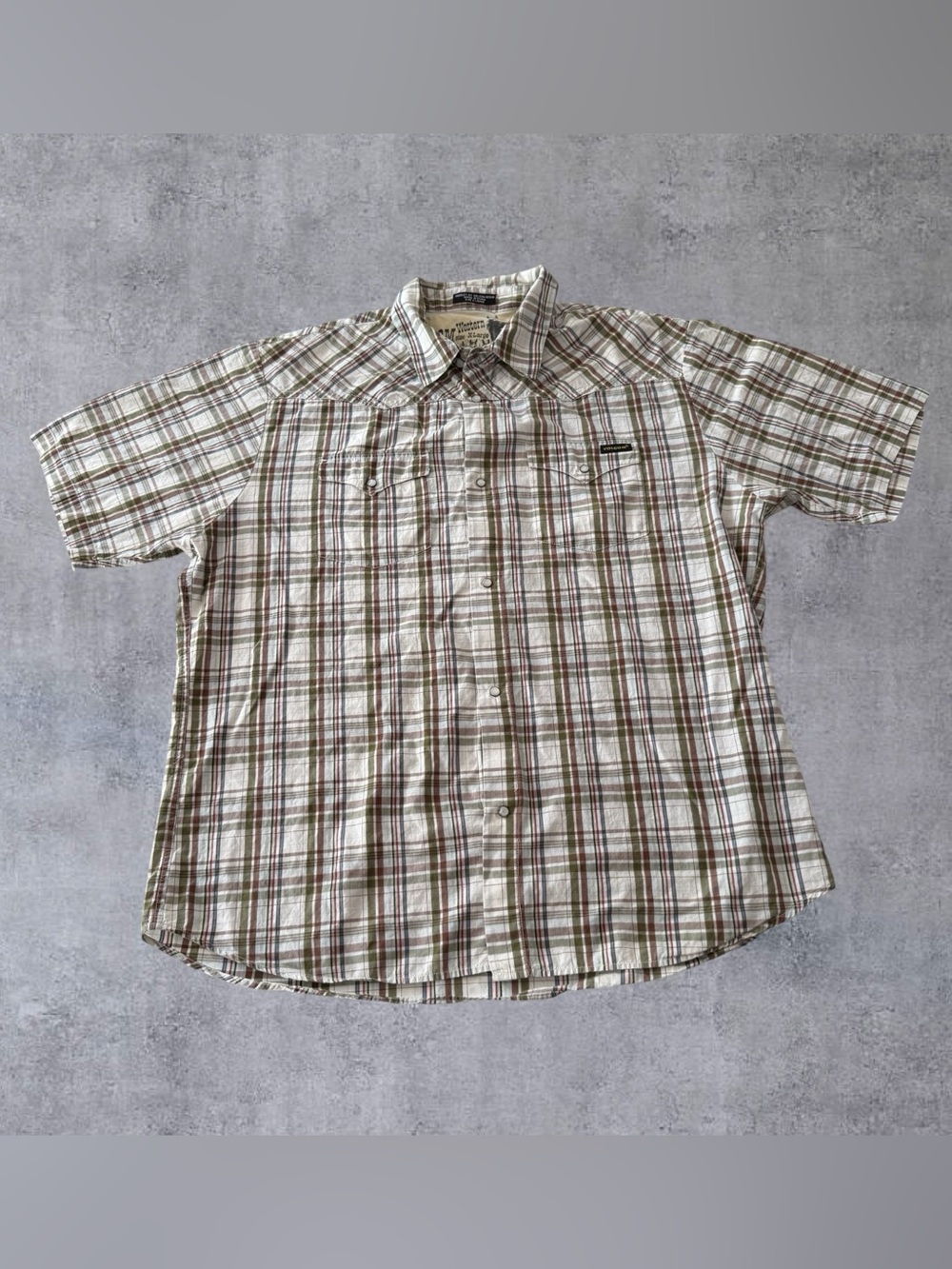 Vtg Volcom Western Shirt Mens XL Short Sleeve Plaid Pearl Snap Y2K Cowboy 2000s